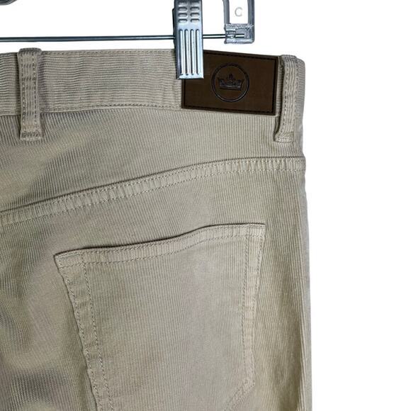 PETER MILLAR Corduroy Pants Mens 33 Tan Jean Cut Straight Leg Classic Mid-Rise - Picture 5 of 7